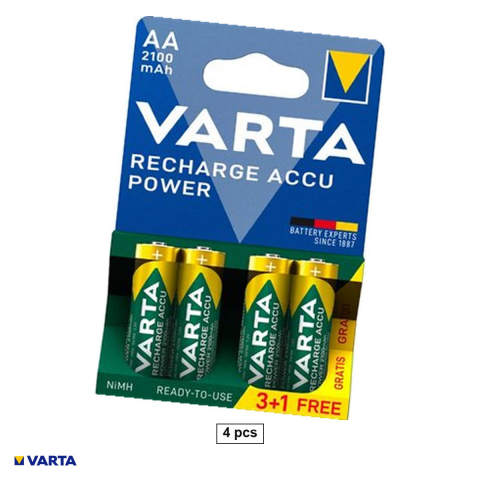 Energy - Set 4 acumulatori Ni-MH AA HR6 VARTA Recharge Accu Power 56706, 2100 mAh, 1.2 V, preincarcati, 14.5 x 50.5 mm, pachet 3+1, in blister