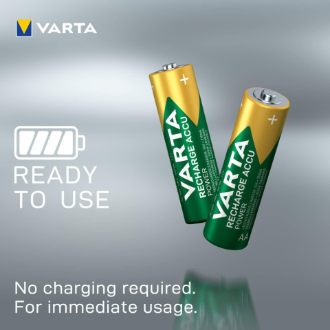 Set 4 Baterii Acumulatori Varta AA Reincarcabile, 2400 mAh, Cu Tehnologie Ready-to-Use, Pentru Dispozitive cu Consum Ridicat, Gata de Folosit Imediat [2]