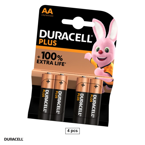 Energy - Set 4 baterii alcaline AA LR6 Duracell, 1.5 V, 14.5 x 50.5 mm, in blister