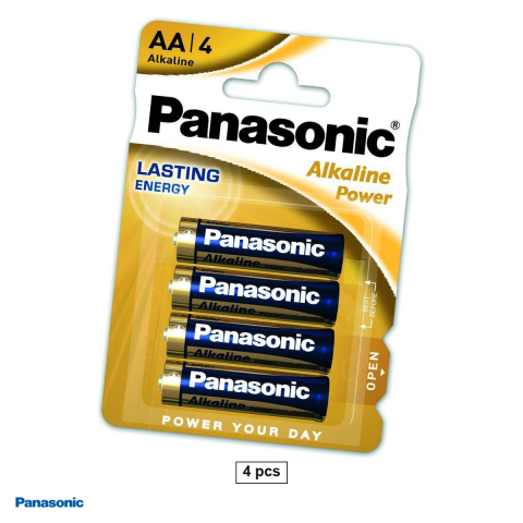 Energy - Set 4 baterii alcaline AA LR6 Panasonic Alkaline Power LR6APB, 1.5 V, 14.5 x 50.5 mm, in blister