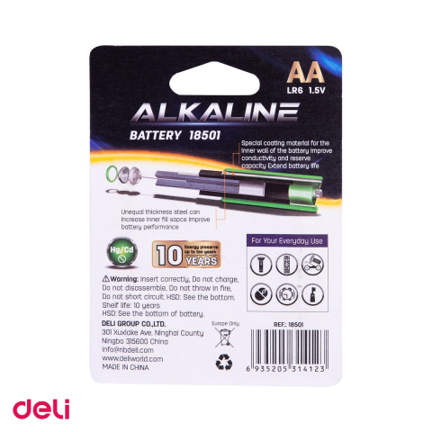 Set 4 baterii alcaline Deli AA R6 [3]
