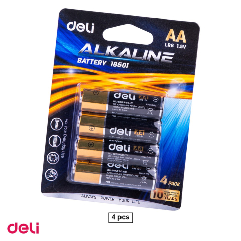 Baterii, acumulatori si incarcatoare - Set 4 baterii alcaline Deli AA R6