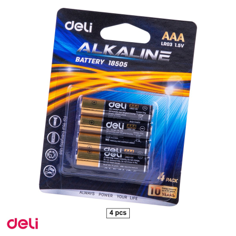 Baterii, acumulatori si incarcatoare - Set 4 baterii alcaline Deli AAA R3