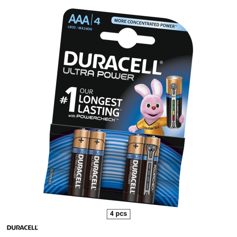 Energy - Set 4 baterii alcaline Duracell Optimum AAA LR03, 1.5 V, 10.5 x 44.5 mm, in cutie