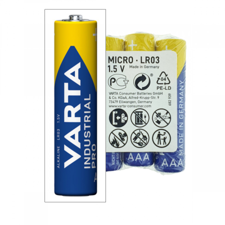Set 4 baterii alcaline LR03, Varta Industrial Pro 35673, AAA, 1.5V, in folie [1]