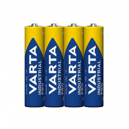 Baterii Alcaline LR03  - Set 4 baterii alcaline LR03, Varta Industrial Pro 35673, AAA, 1.5V, in folie