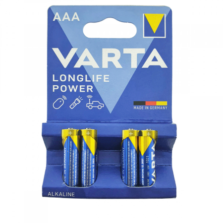 Baterii Alcaline LR03  - Baterii alcaline Longlife Power AAA R3, 4 buc Varta