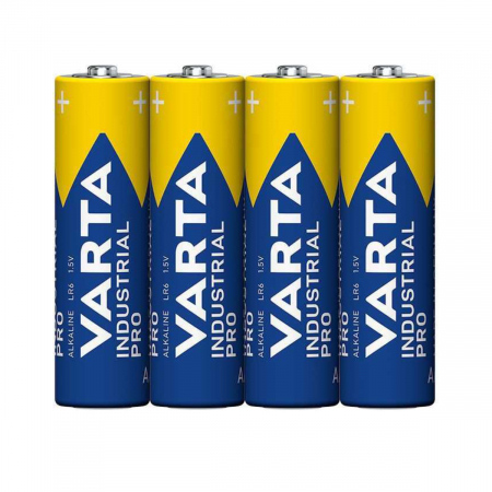 Baterii Alcaline LR06  - Set 4 baterii alcaline LR06, Varta Industrial Pro 35655, AA, 1.5V, in folie