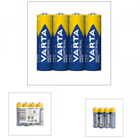Set 4 baterii alcaline LR06, Varta Industrial Pro 35655, AA, 1.5V, in folie [2]
