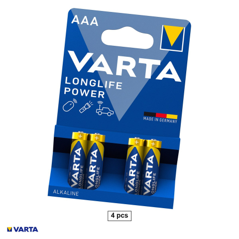 Energy - Set 4 baterii alcaline VARTA 4903 AAA LR03, 1.5 V, 10.5 x 44.5 mm, in blister