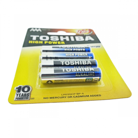 Set 4 baterii LR03 alcaline, Toshiba High Power AAA, 1.5V, in blister [1]