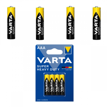 Set 4 baterii zinc-carbon LR03, Varta Super Heavy Duty 67618, AAA, 1.5V, in blister [1]