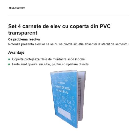Set 4 carnete de elev cu coperta din PVC transparent [1]