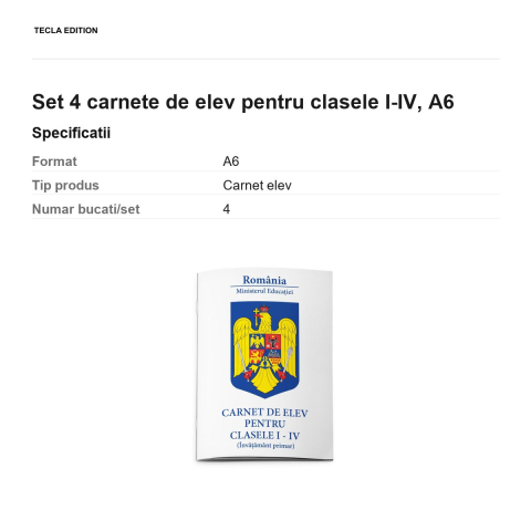Set 4 carnete de elev pentru clasele I-IV, A6 [2]