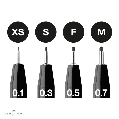 Set 4 markere Faber-Castell Pitt Artist Pen, cerneala rezistenta la apa, pentru schite si desen artistic [3]