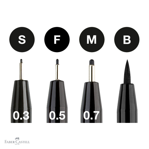 Set 4 markere Faber-Castell Pitt Artist Pen negru, cerneala rezistenta la apa, pentru schite si desen artistic [3]