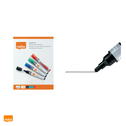 Set 4 markere Nobo, cu cerneala lichida, pentru whiteboard si flipchart, varf 3 mm, 4 culori [5]