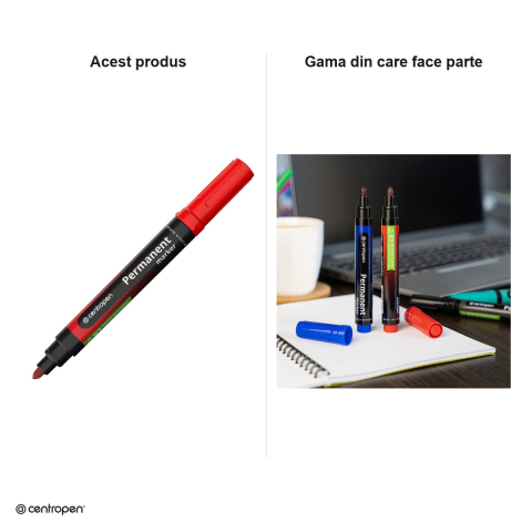 Set 4 markere permanente Centropen 8566, varf rotund 2.5 mm, 4 culori [6]