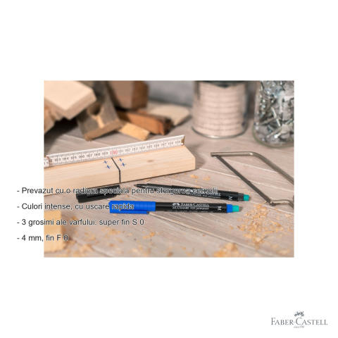 Set 4 markere permanente Faber-Castell Multimark, varf fin F 0.6 mm, pentru CD, sticla, metal si plastic [1]