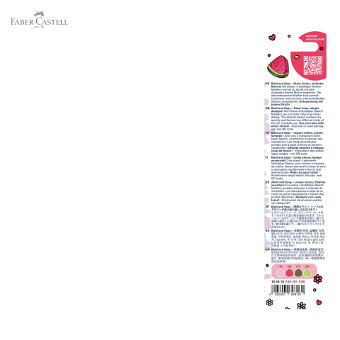 Set 4 markere sketch Faber-Castell Goldfaber Bold and Easy, 2 capete (pensula + liner), cerneala alcool [4]