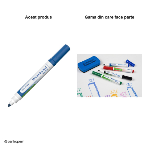 Set 4 markere whiteboard Centropen 8559, varf rotund 2.5 mm, 4 culori [4]