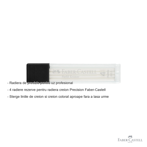 Set 4 radiere rezerva Faber-Castell Precision, pentru radiera creion, uz profesional [1]