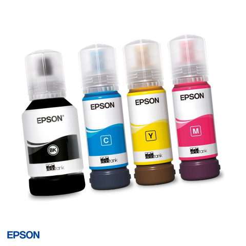 Imprimante - Set 4 sticle de cerneala Epson 101 EcoTank, 337 ml in total, randament 7.500 pagini negru si 6.000 pagini color, pentru imprimante EcoTank, negru, cyan, magenta, galben, C13T03V64A