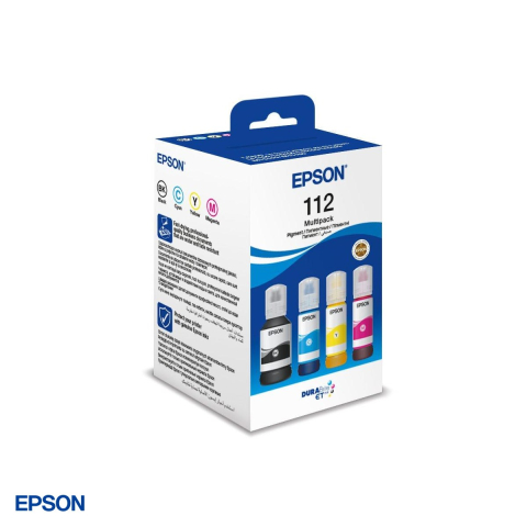 Set 4 sticle de cerneala Epson 112 EcoTank, 260 ml in total, cerneala pigment, randament 7.500 pagini negru si 6.000 pagini color, pentru imprimante EcoTank, negru, cyan, magenta, galben, C13T06C64A [3]