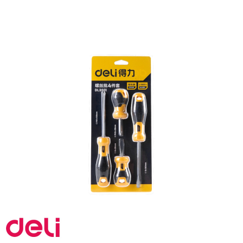 Surubelnite - Set 4 surubelnite Deli, marimi diverse, maner cauciuc-plastic ergonomic, pentru uz general