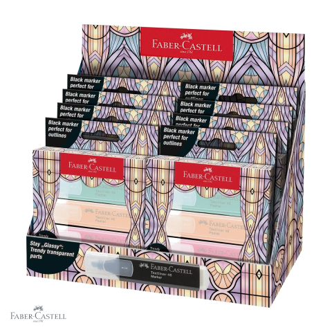 Set 4 textmarkere pastel Faber-Castell editie speciala Glassy, varf tesit, cerneala pe baza de apa [3]