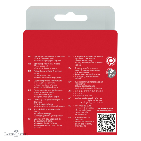 Set 4 textmarkere pastel Faber-Castell, varf tesit 3 grosimi, cerneala pe baza de apa [3]