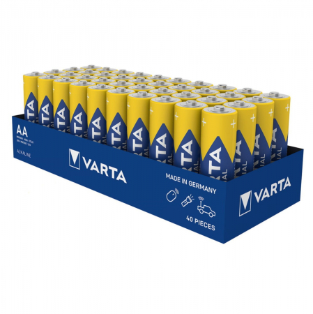 Baterii Alcaline LR06  - Set 40 baterii alcaline LR06, Varta Industrial Pro 35656, AA, 1.5V, in folie