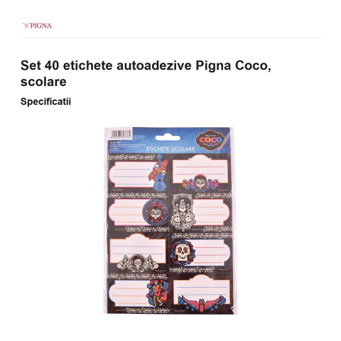 Set 40 etichete autoadezive Pigna Coco, scolare [2]