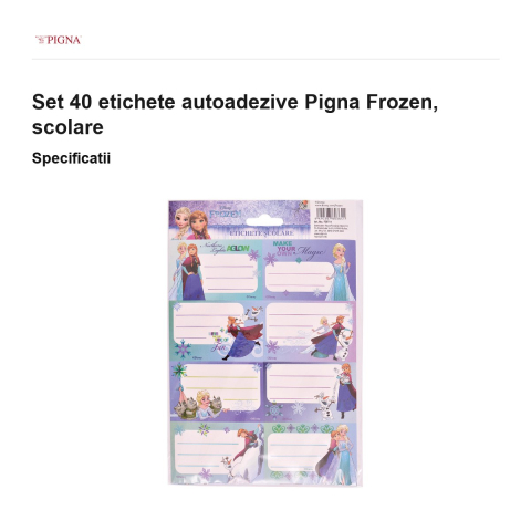 Set 40 etichete autoadezive Pigna Frozen, scolare [2]