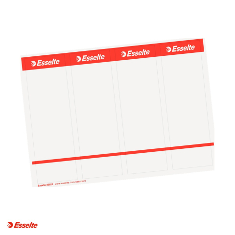 Etichete - Set 40 etichete pentru biblioraft Esselte, printabile, autoadezive, hartie, 75 mm, alb