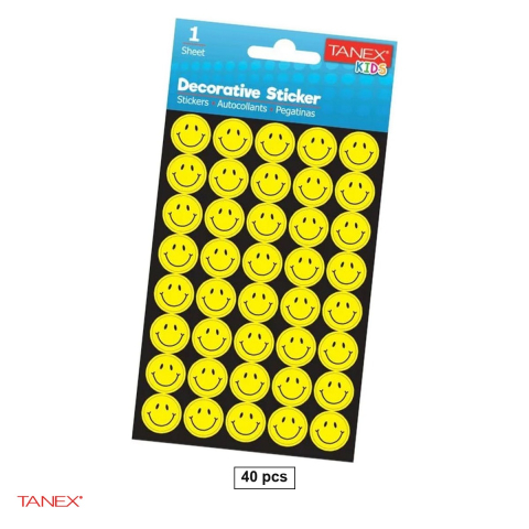 Birotica papetarie - Set 40 stickere puffy TANEX Smiley, TNX-25019