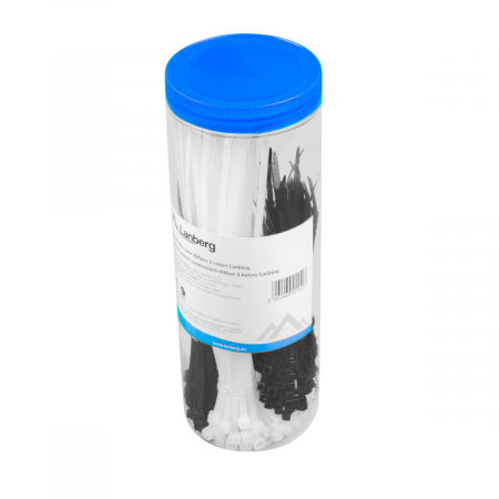 Organizare cabluri - Set 400 coliere din plastic, Lanberg 41452, pentru prinderea cablurilor, 2 culori, 2.5mm X 100mm si 3.5mm X 200mm