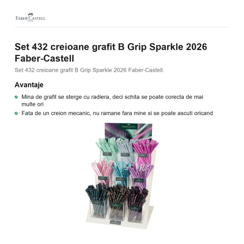 Set 432 creioane grafit B Grip Sparkle 2026 Faber-Castell [1]