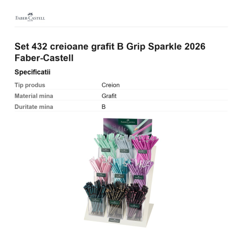 Set 432 creioane grafit B Grip Sparkle 2026 Faber-Castell [2]