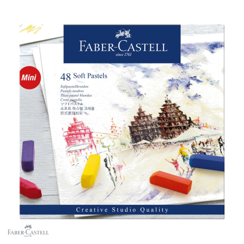 Set 48 creioane pastel soft mini Faber-Castell, format redus, pentru desen si tehnici mixte [0]