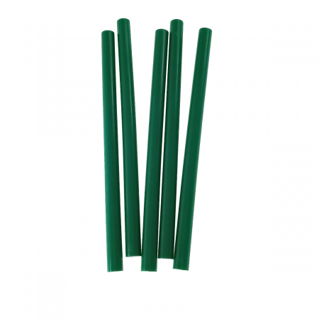 Accesorii lipit - Set 5 baghete din silicon verde, 11.2mm diametru x 200 mm lungime, Megatec 10212, rezerve pentru pistol de lipit