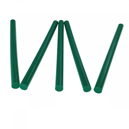 Set 5 baghete din silicon verde, 11.2mm diametru x 200 mm lungime, Megatec 10212, rezerve pentru pistol de lipit [1]