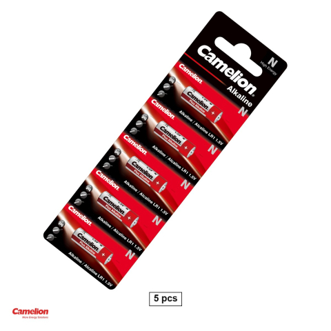 Energy - Set 5 baterii alcaline Camelion Plus N LR1 Lady 910A, 1.5 V, 12 x 30.2 mm, in blister
