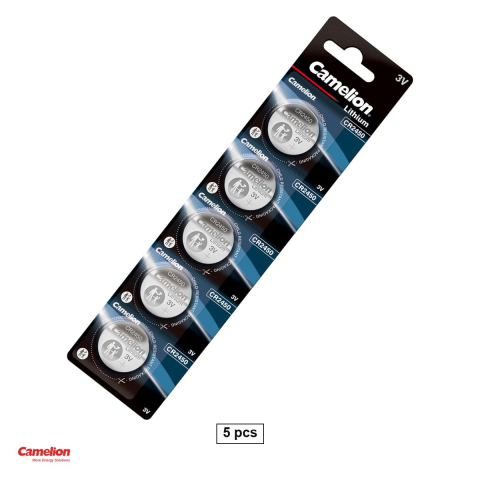 Energy - Set 5 baterii litiu Camelion CR2450, litiu - dioxid de mangan, 3 V, 550 mAh, 24.5 x 5.0 mm, in blister