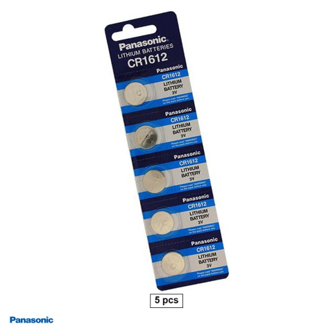 Energy - Set 5 baterii litiu Panasonic CR1612, litiu - dioxid de mangan, 3 V, 40 mAh, 16 x 1.2 mm, in blister