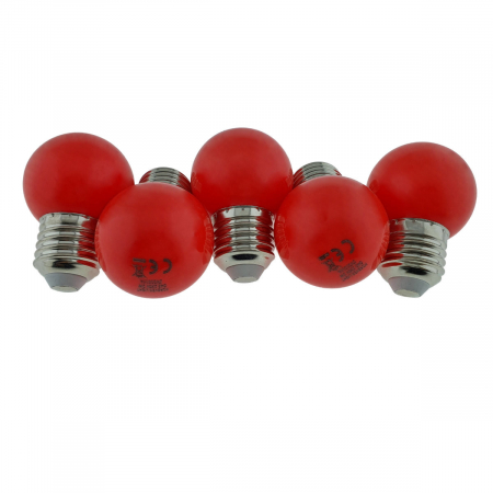 Set 5 becuri LED, E27 G45, Forever Light 86283, 2W, unghi larg de 360°, culoare rosie [1]