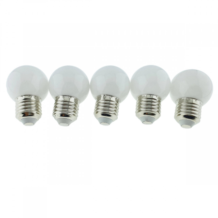 Becuri led - Set 5 becuri LED, E27 G45, Forever Light 86284, 2W, unghi larg de 360°, alb neutru