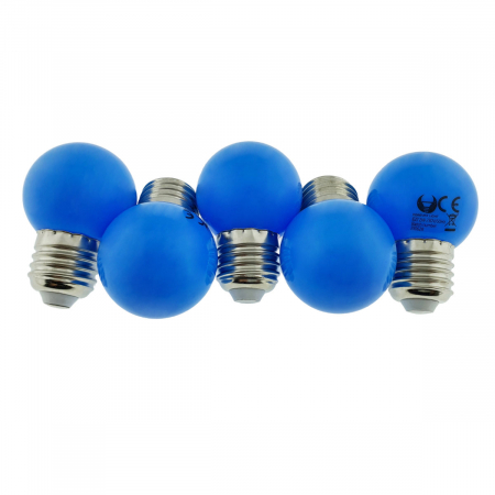Set 5 becuri LED, E27 G45, Forever Light 86285, 2W, unghi larg de 360°, albastre [1]