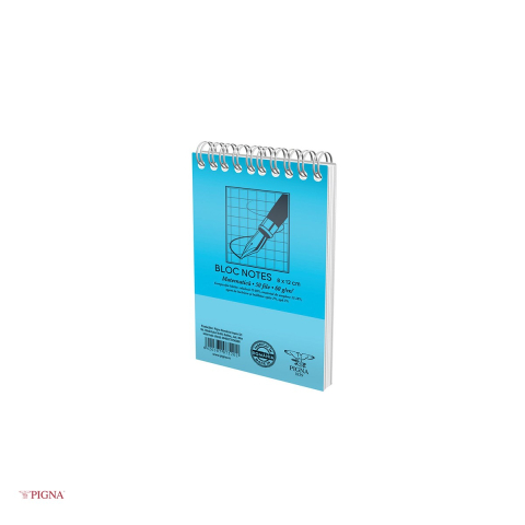 Set 5 blocuri notes Pigna Basic, A7, 50 file, matematica, 60 g/mp, spira aritmetica, 80x120 mm [4]