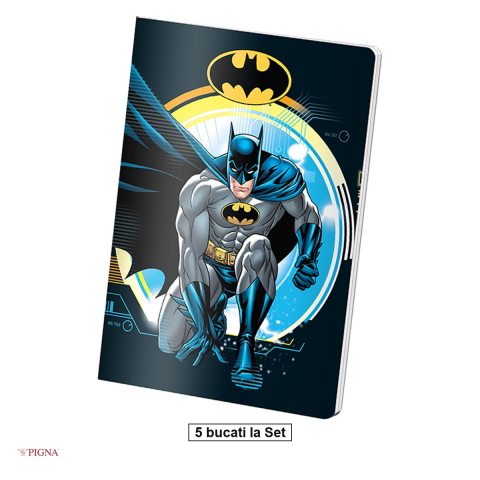 Liniatura Matematica (Patratele) A5 - Set 5 caiete Pigna Batman, A5, 48 file, matematica, aritmetica